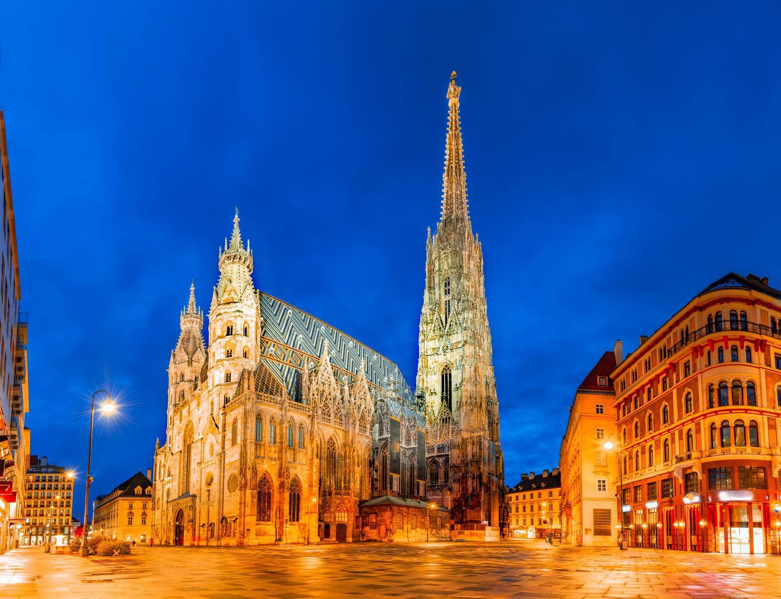 St. Stephen's Cathedral, Vienna, at dusk